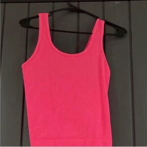 Women's Pink Ribbed Tank Top